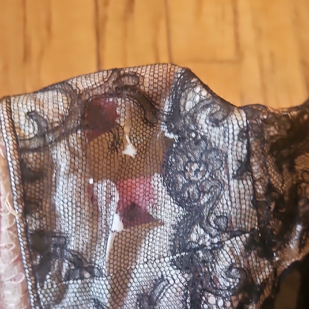 Wounded Bird! Antique 1800s Elegant Black Lace Women's Top - Picture 7 of 17